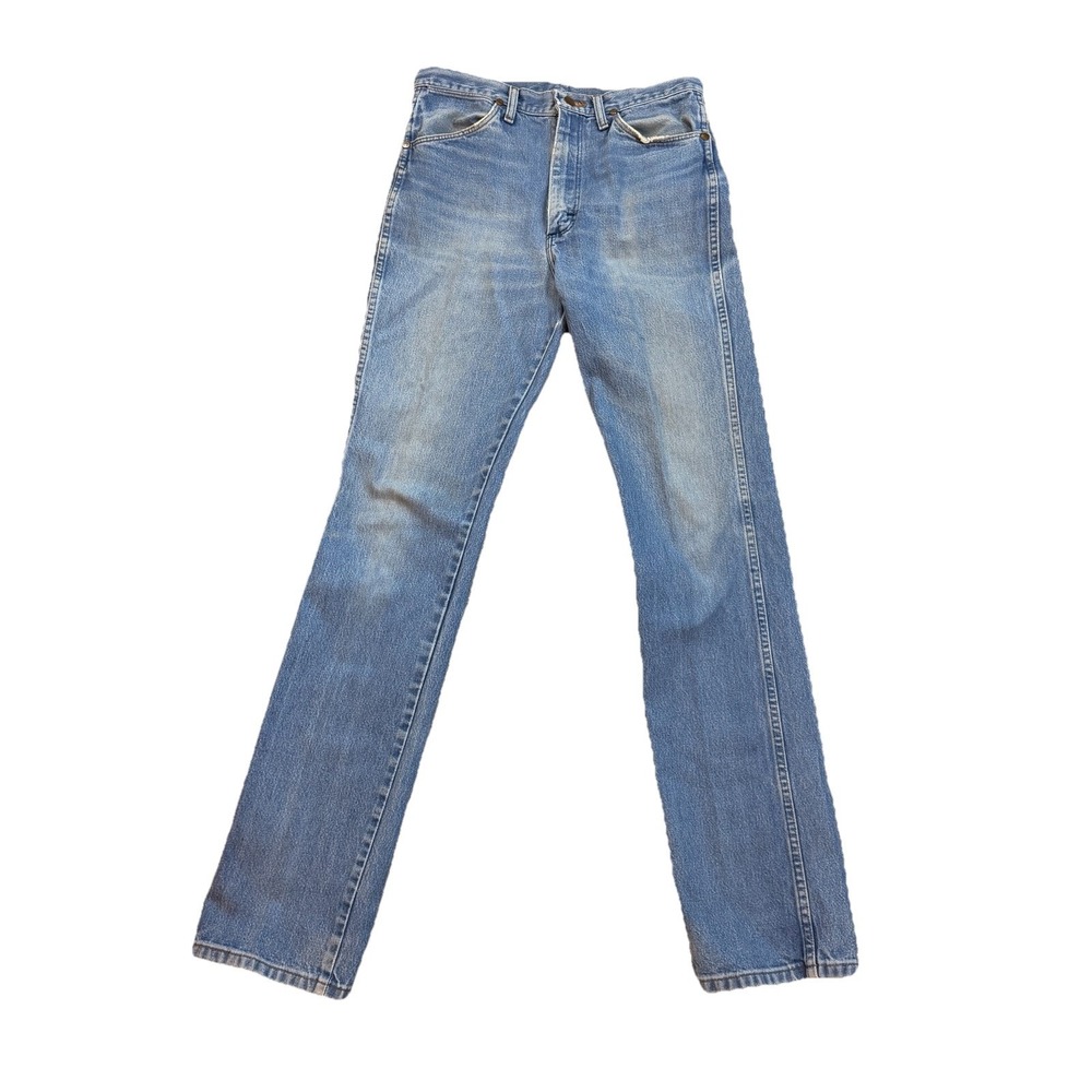 Vintage Wrangler Jeans 33x36 Mens Vintage Straight Leg Light Wash USA Fabric